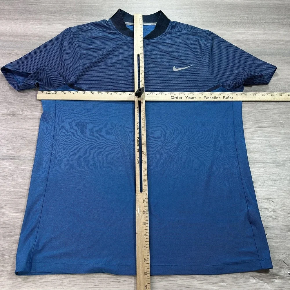Nike‎ Golf Shirt Mens Large Blue Momentum Fly Swing Knit Performance